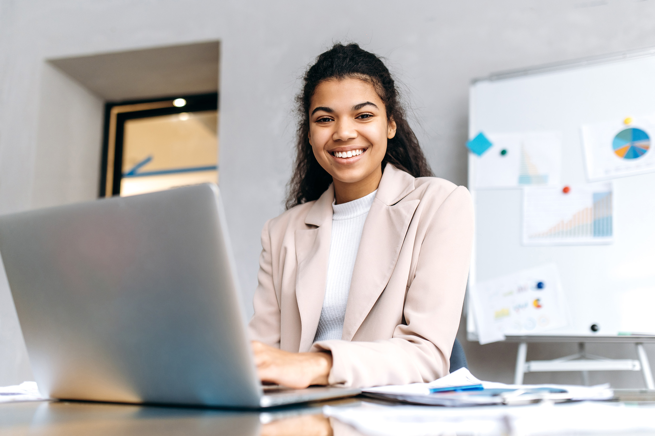 An African American businesswoman conducting a consultation